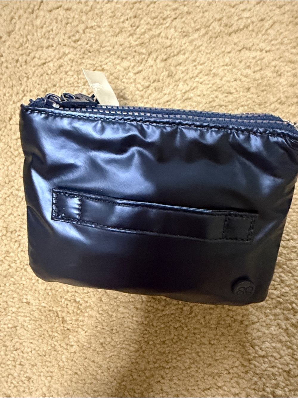 Compact Navy Blue Pouch with Top Zip